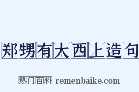 郑甥有大西上造句是什么意思的图片